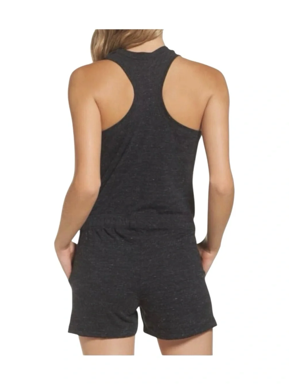 Nike Charcoal Gray Racerback Romper with Drawstring-size large